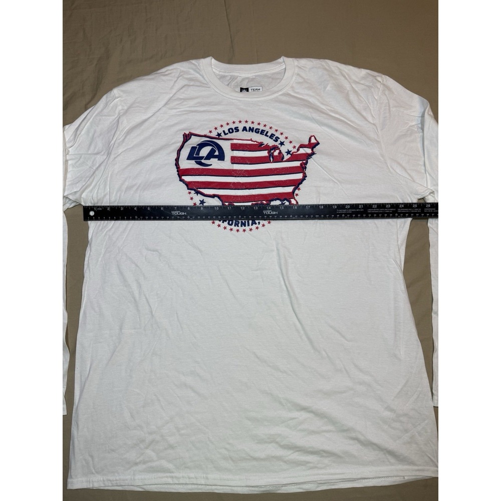 NWOT! LA Rams NFL Team Apparel, Men's Long Sleeve Size 2XL White, American Flag - Picture 7 of 13